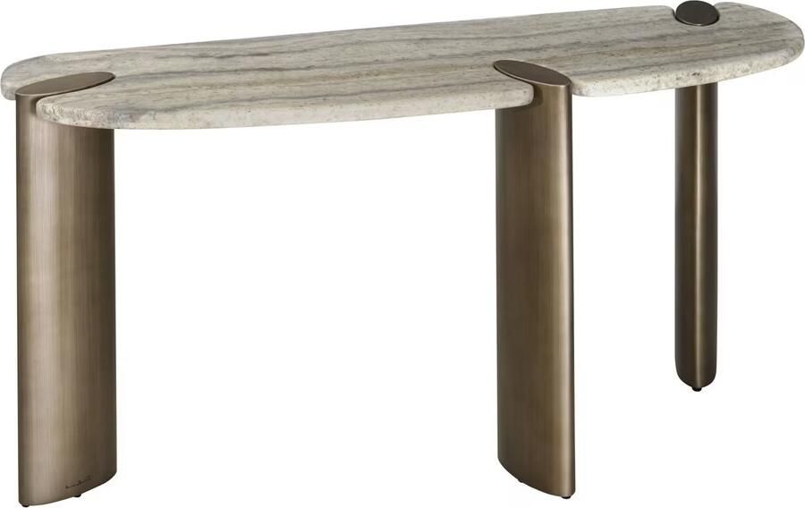 Richmond Interiors Richmond Organische Sidetable Arcadia Travertin 140cm Grijs