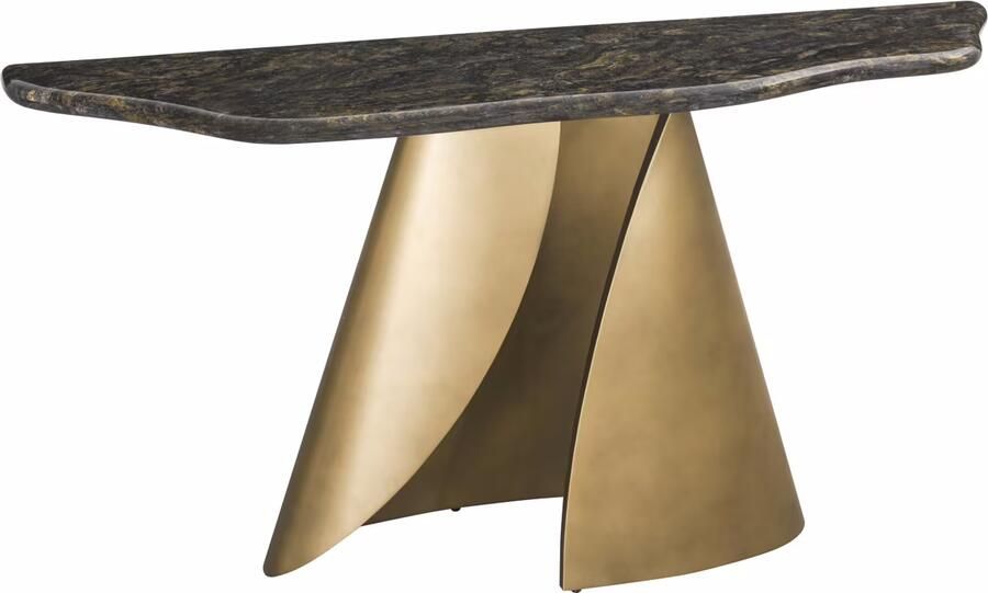 Richmond Interiors Richmond Organische Sidetable Goldman Marmer en metaal 150cm Zwart