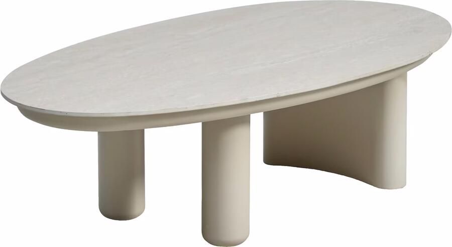 Richmond Interiors Richmond Outdoor Salontafel Vêndome Sintersteen & Metaal 113 x 59cm Beige Ovaal