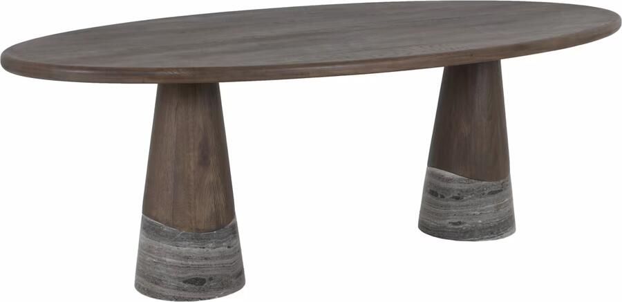 Richmond Interiors Richmond Ovale Eettafel Harper Eiken en marmer 230 x 110cm Smoked Charchoal