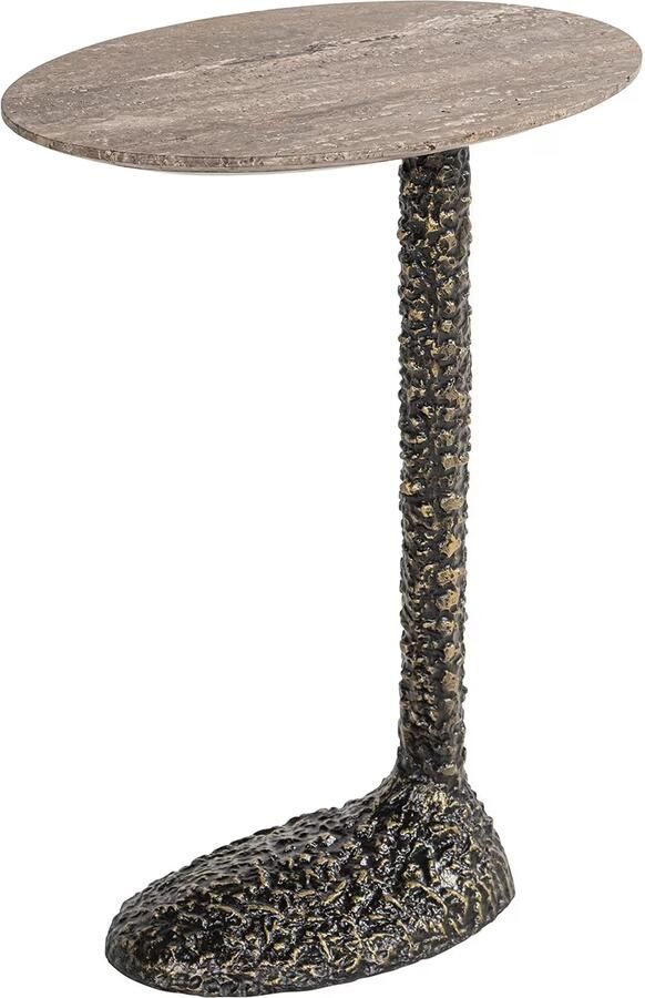 Richmond Interiors Richmond Ovale Laptoptafel Arosa Travertin 45 x 30cm Bruin Ovaal