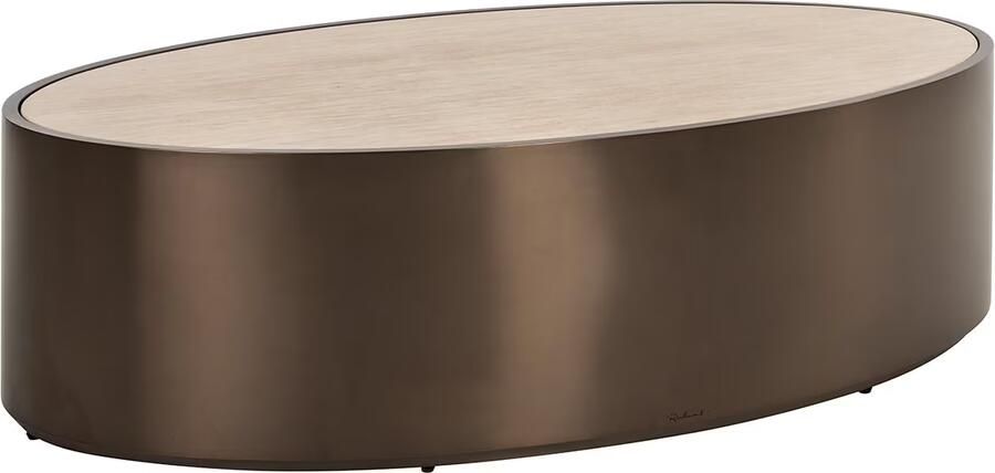 Richmond Interiors Richmond Ovale Salontafel Bonanza Marmerlook 140 x 80cm Brons Ovaal