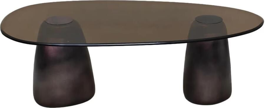 Richmond Interiors Richmond Ovale Salontafel Hayden Glas 128 x 69cm Brons