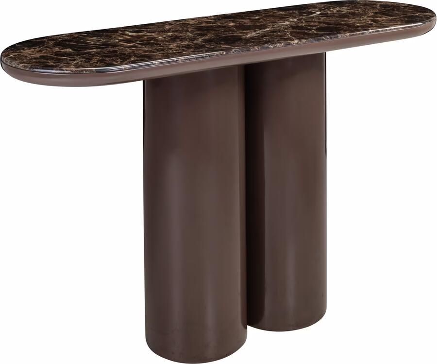 Richmond Interiors Richmond Ovale Sidetable Almundi Keramiek en MDF 120cm Chocolat Brown