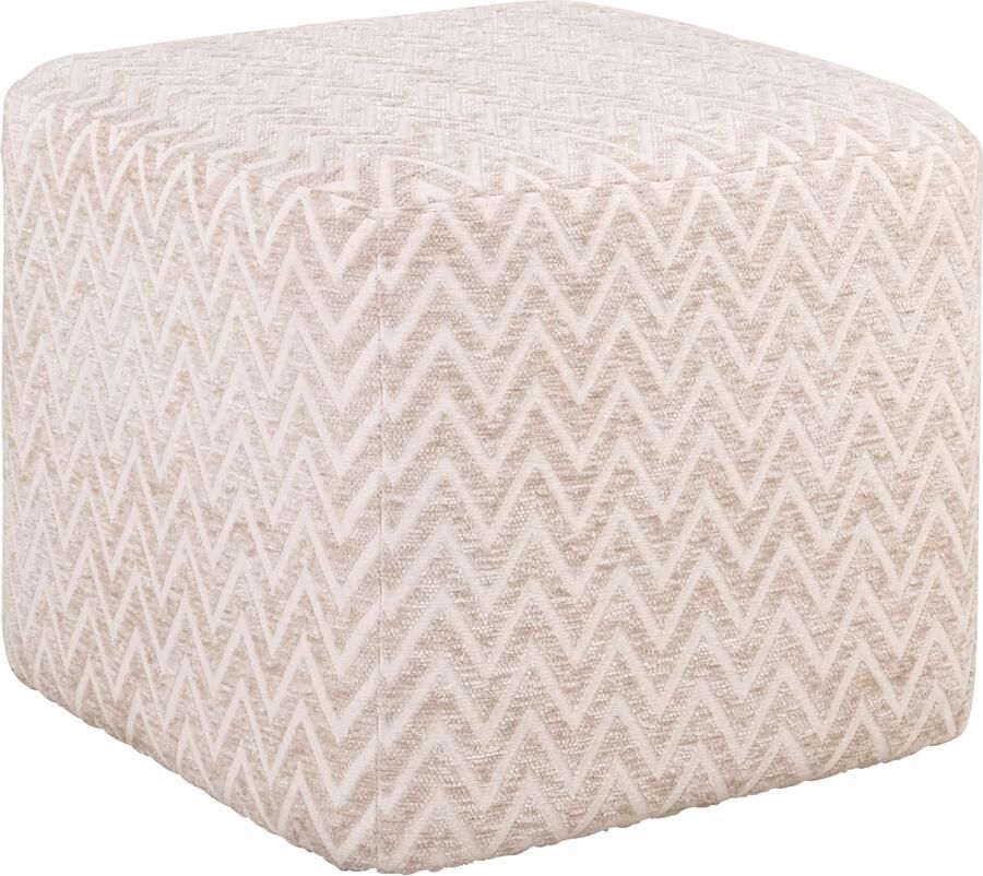 Richmond Interiors Richmond Poef Ciela Chevron Ø51cm Beige
