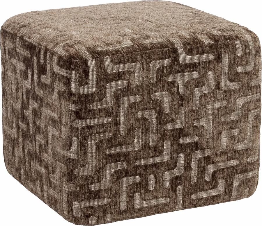 Richmond Interiors Richmond Poef Ciela labyrinth Brown 51cm