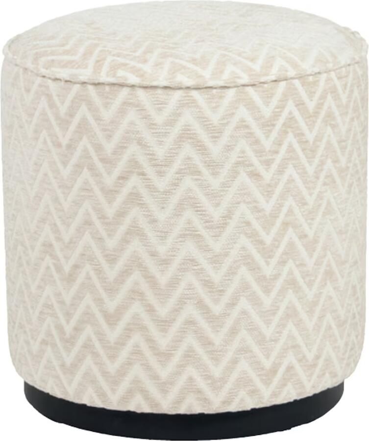Richmond Interiors Richmond Poef Lexie Chevron Ø45cm Beige