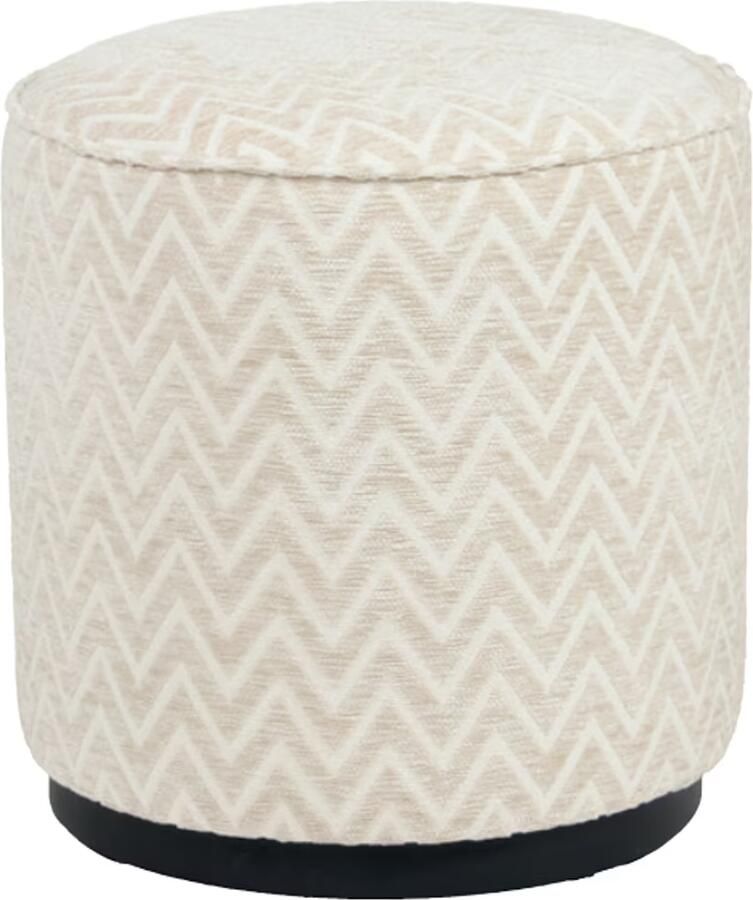 Richmond Interiors Richmond Poef Lexie chevron Beige 45Ø