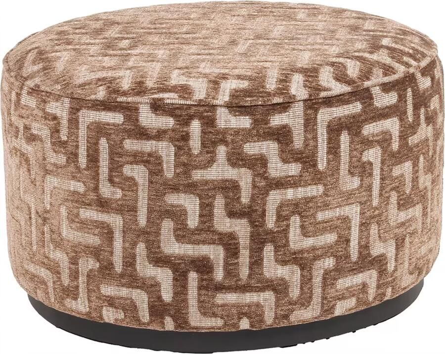 Richmond Interiors Richmond Poef Lexie Labyrinth Ø70cm Bruin