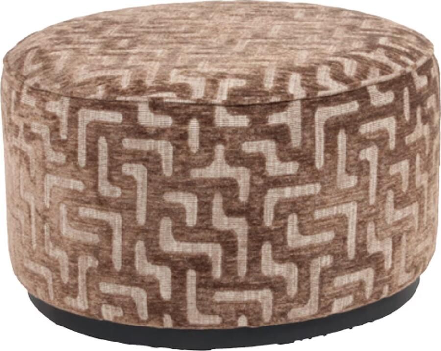 Richmond Interiors Richmond Poef Lexie labyrinth Bruin 70Ø
