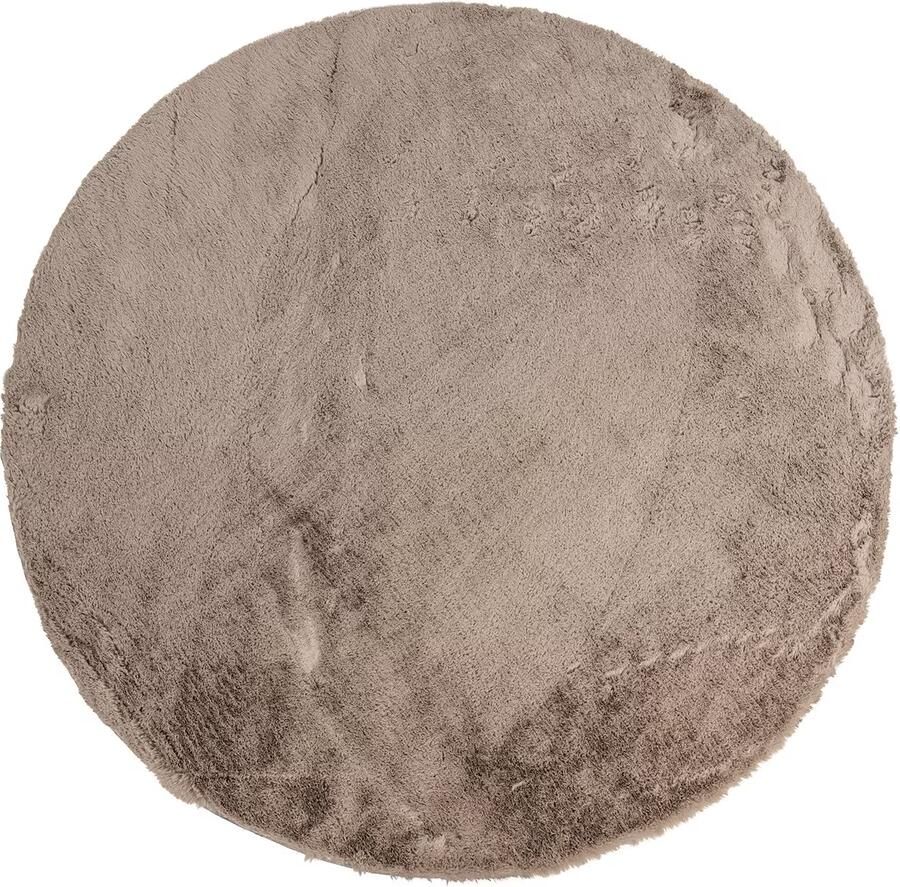 Richmond Interiors Richmond Vloerkleed Saifo furry 160Ø Zand 160 x 160cm