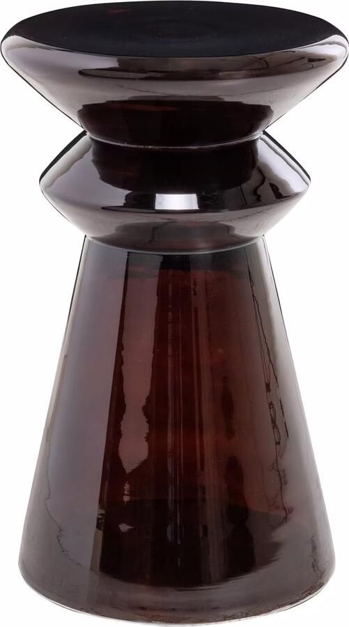 Richmond Interiors Richmond Ronde Bijzettafel Gordes Glas 33cm Brown