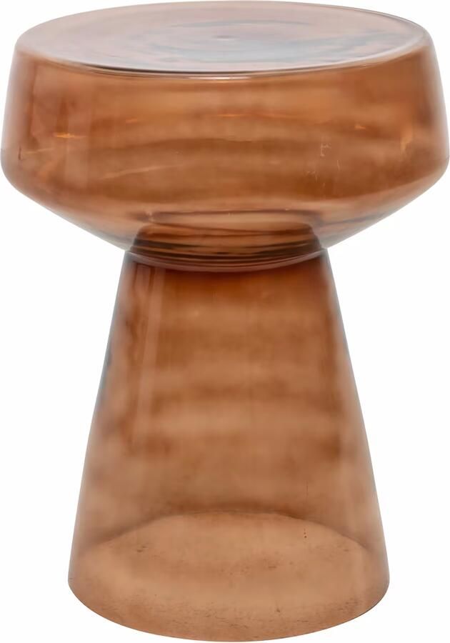 Richmond Interiors Richmond Ronde Bijzettafel Isa Glas 40cm Brown