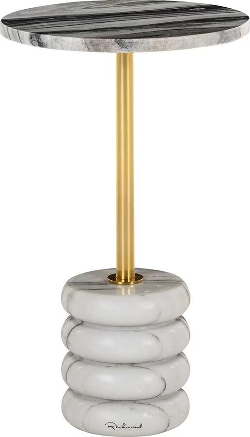 Richmond Interiors Richmond Ronde Bijzettafel Isolde Marmer 33cm Grijs