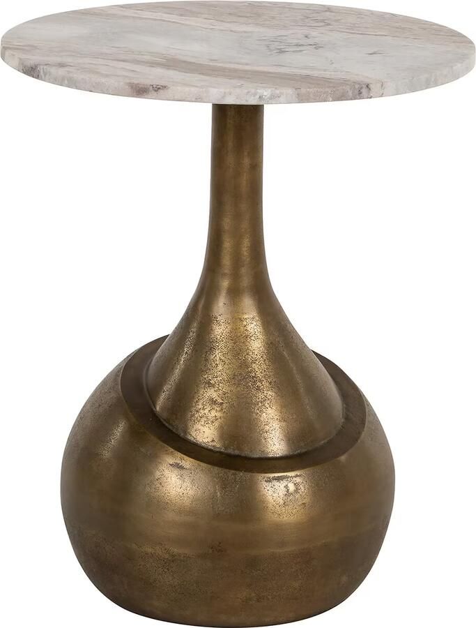 Richmond Interiors Richmond Ronde Bijzettafel Sia Marmer en brushed gold 47cm