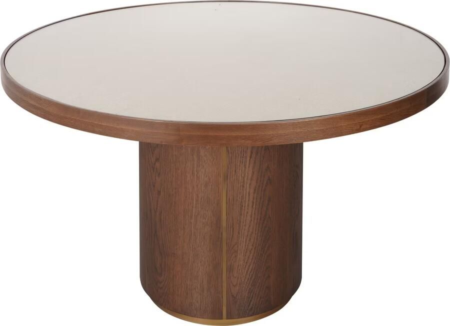 Richmond Interiors Richmond Ronde Eettafel Willox Linnen en eiken 130cm Bruin