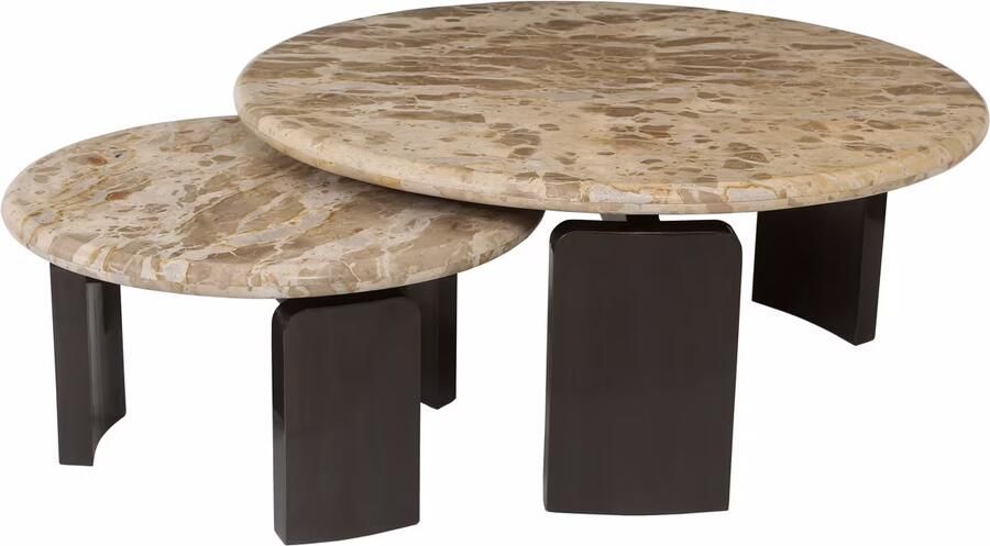 Richmond Interiors Richmond Salontafel Bayonne Marmer Bronze Set van 2 stuks Rond