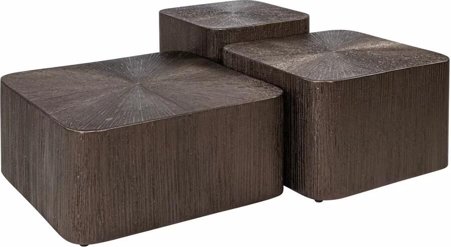 Richmond Interiors Richmond Salontafel Cubes Brunzae Set van 3 stuks Brons Vierkant