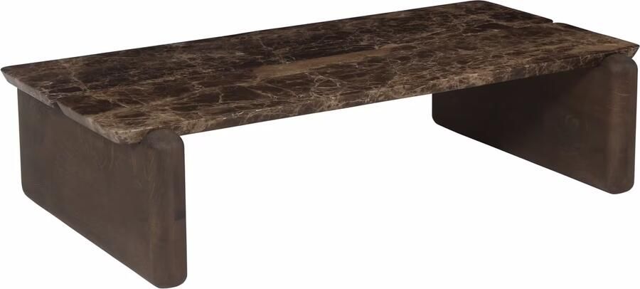 Richmond Interiors Richmond Salontafel Lagrasse Eiken en Marmer 120 x 70cm Dark Brown
