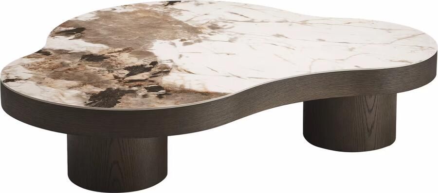 Richmond Interiors Richmond Salontafel Langford Keramiek Bruin 140 x 100cm Organisch
