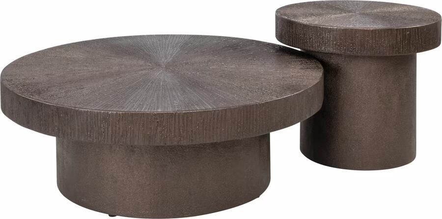 Richmond Interiors Richmond Salontafel Lindo Metaal Mdf 90cm Set van 2 stuks Rond