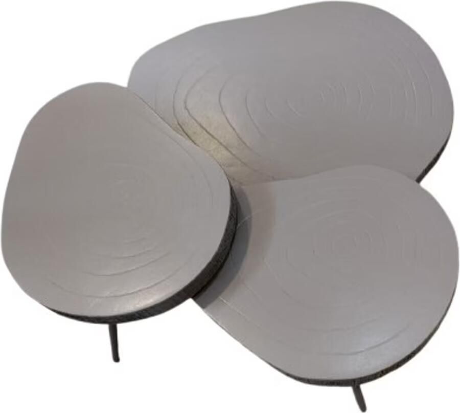Richmond Interiors Richmond Salontafel Zeus Ijzer Clay Set van 3 stuks Organisch