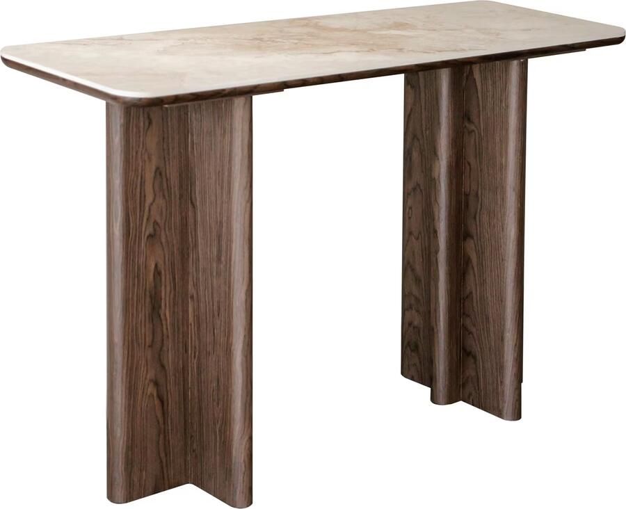 Richmond Interiors Richmond Sidetable Colson Keramiek en hout 120cm Bruin