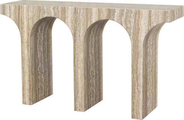 Richmond Interiors Richmond Sidetable Dulce Marmer en travertinlook 140cm Grijs