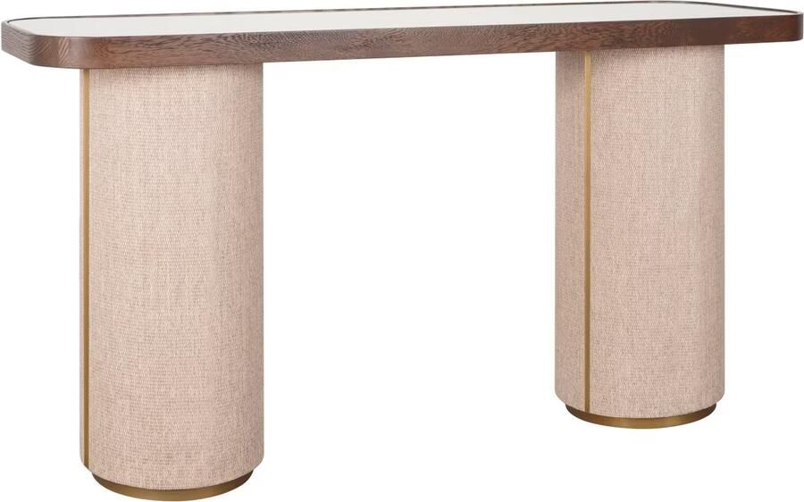 Richmond Interiors Richmond Sidetable Willox Linnen en eiken 140cm Bruin