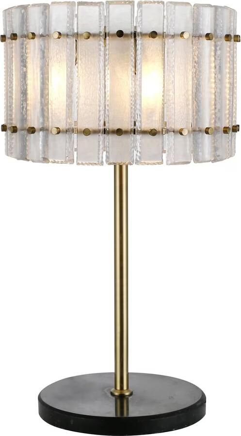 Richmond Interiors Richmond Tafellamp Feline Glas en Antique Brass 80cm Goud