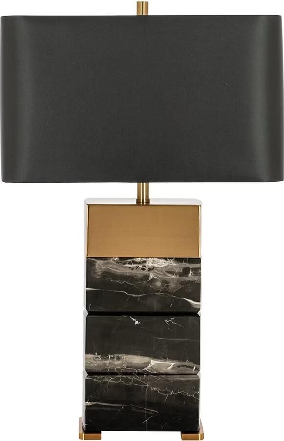 Richmond Interiors Richmond Tafellamp Serena Marmer en goud Zwart