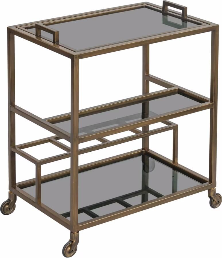 Richmond Interiors Richmond Trolley Ruinart 74cm Brass Antique