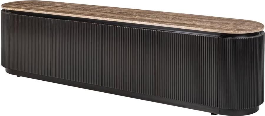 Richmond Interiors Richmond TV-meubel Russo Travertin en brass 200cm Bruin