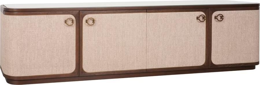Richmond Interiors Richmond TV-meubel Willox Linnen en eiken 190cm Bruin