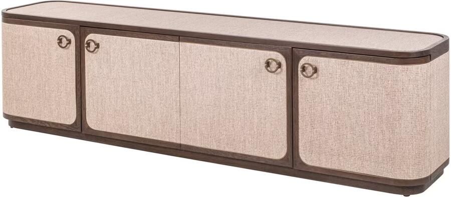 Richmond Interiors Richmond TV-meubel Willox Linnen en eiken 190cm Bruin