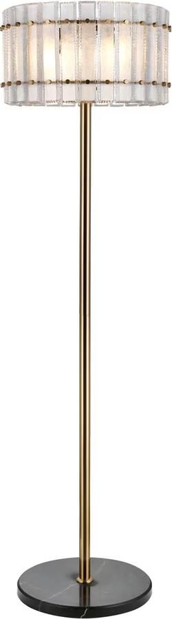 Richmond Interiors Richmond Vloerlamp Feline Glas en Antique Brass 168cm Goud