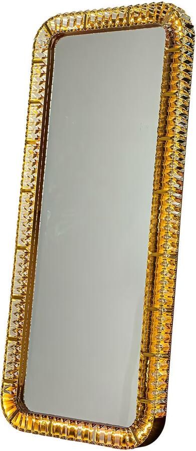Richmond Interiors Richmond Vloerlamp Spiegel Kahlo Crystal 170cm Brons Passpiegel