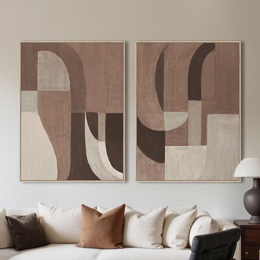 Richmond Interiors Richmond Wall Art Tatu set van 2 stuks Bruin