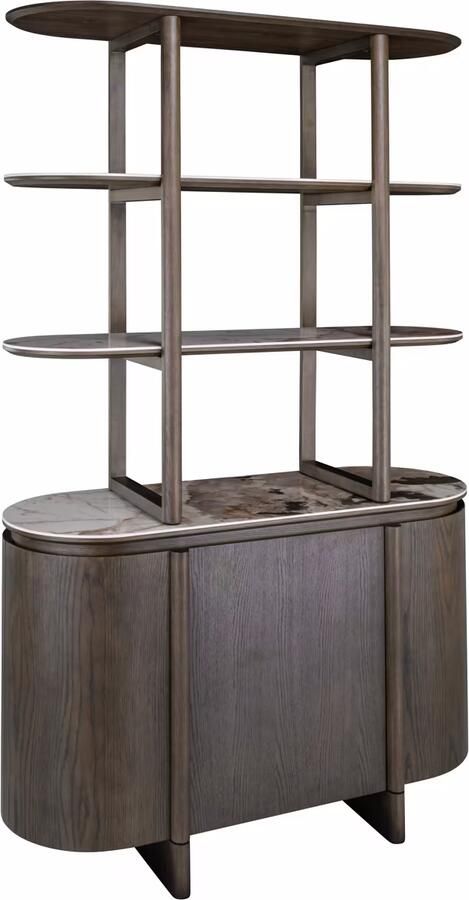 Richmond Interiors Richmond Wandkast Langford Marmerlook en eiken 200 x 120cm Bruin