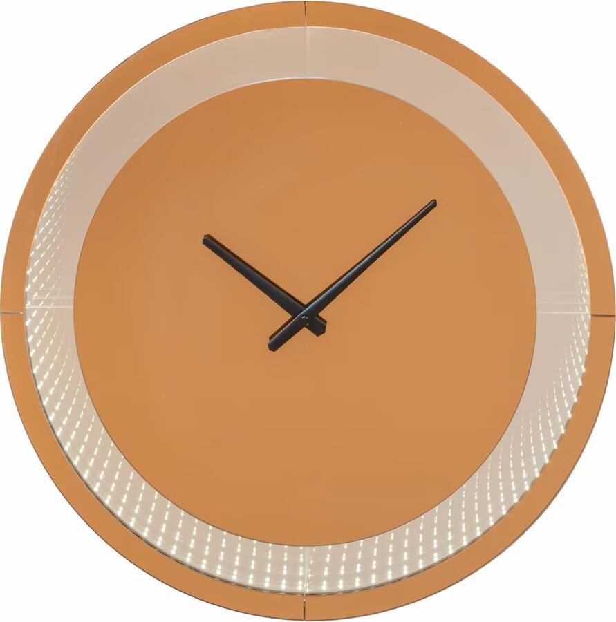 Richmond Interiors Richmond Wandklok Julia met LED Ø60cm Bruin Rond