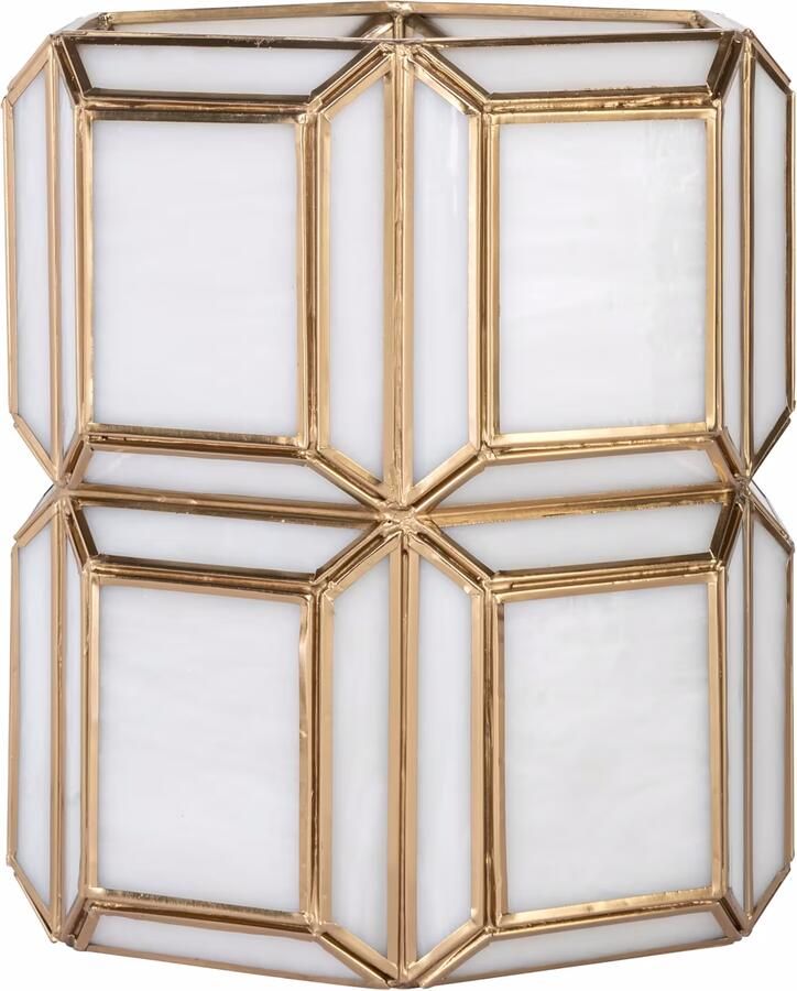 Richmond Interiors Richmond Windlicht Ariana brass antique small Goud Wit