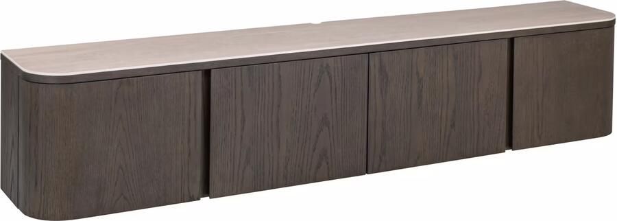 Richmond Interiors Richmond Zwevend TV-meubel Nando Travertinlook en eiken 179cm Bruin