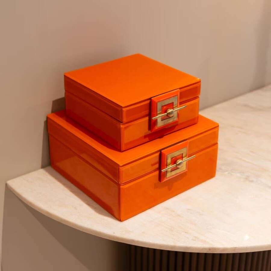 Richmond Interiors | Juwelen box Bodine oranje klein | Woonaccessoires | WoningdecoratieWoonaccessoire