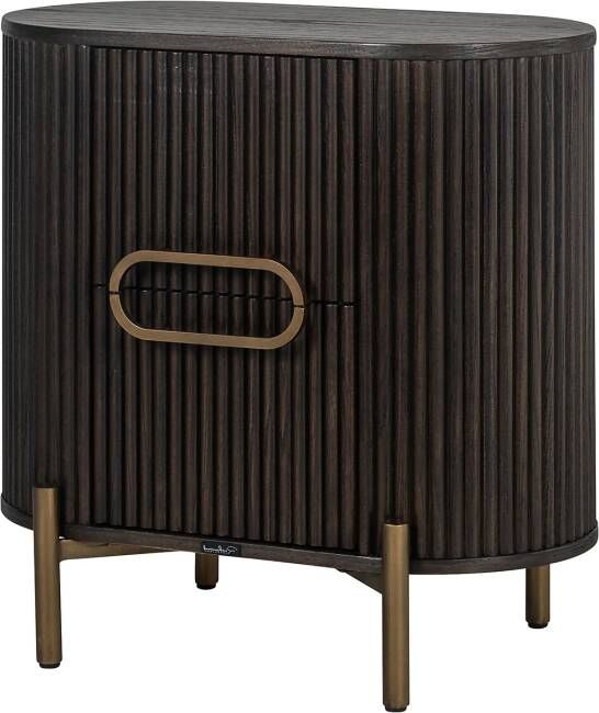 Richmond Interiors Richmond Nachtkastje Luxor Eiken 60 x 39cm zwart goud