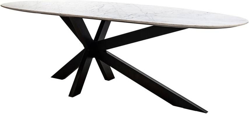 Richmond Interiors Richmond Organische Eettafel Trocadero Marmer 220 x 100cm Wit
