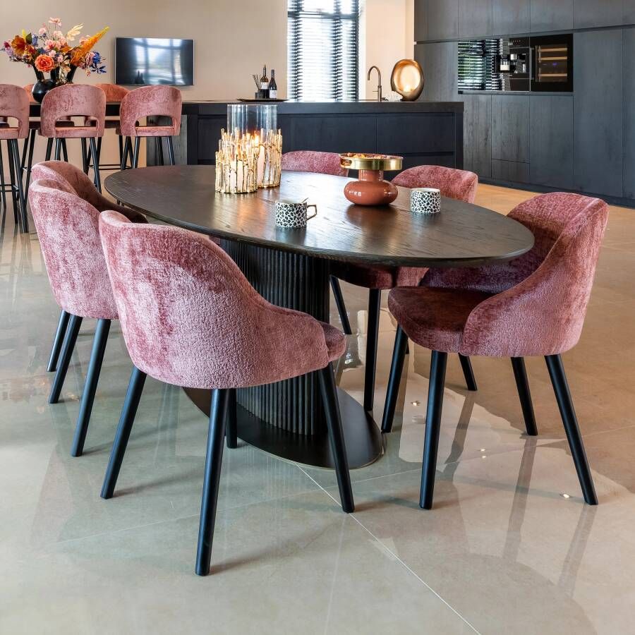 Richmond Interiors Richmond Ovale Eettafel Luxor Eikenhout 235 x 110cm donkerbruin Ovaal