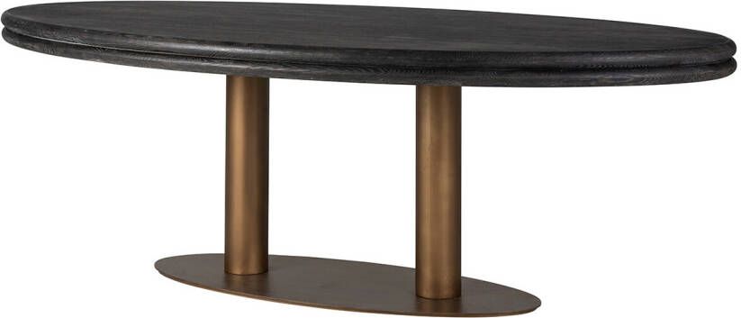 Richmond Interiors Richmond Ovale Eettafel Macaron Eikenhout en metaal 235 x 110cm Bruin Ovaal