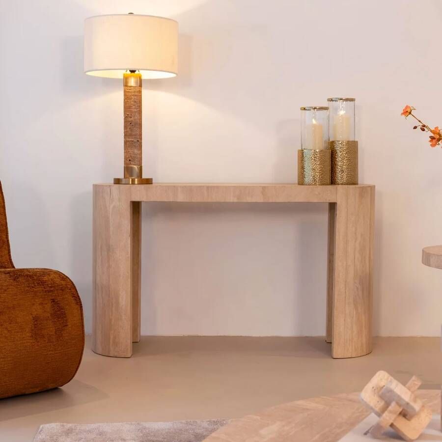 Richmond Interiors | Wandtafel Biltmore Italian beige Travertin | Woonkamertafels | Wandtafel