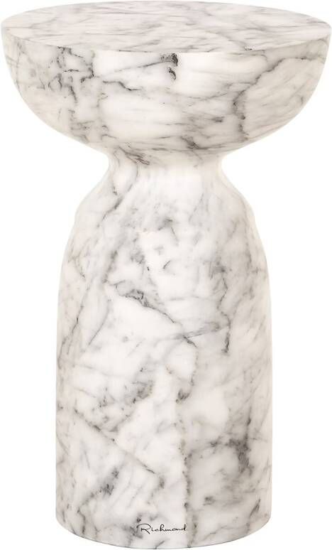 Richmond Interiors Richmond Ronde Bijzettafel Kita Faux marmer 34cm Wit