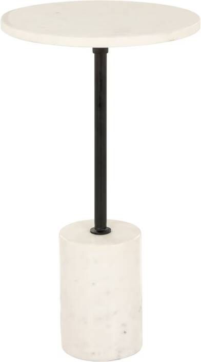 Richmond Interiors Richmond Ronde Bijzettafel Misty Marmer 30cm Wit
